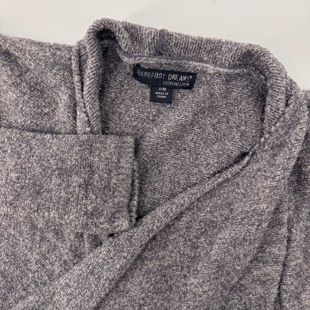 Barefoot Dreams Cardigan Women S/M Grey CozyChic Lite Draped Open Front 436
